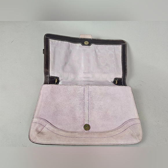 Vintage Coach lavendar suade strap satchel - Picture 4 of 9